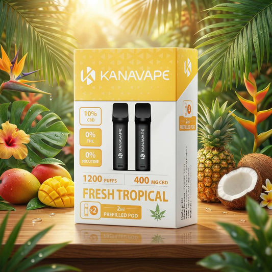 Pack 2 Pods CBD Kanavape Fresh Tropical (400mg) — Compatible Elfbar