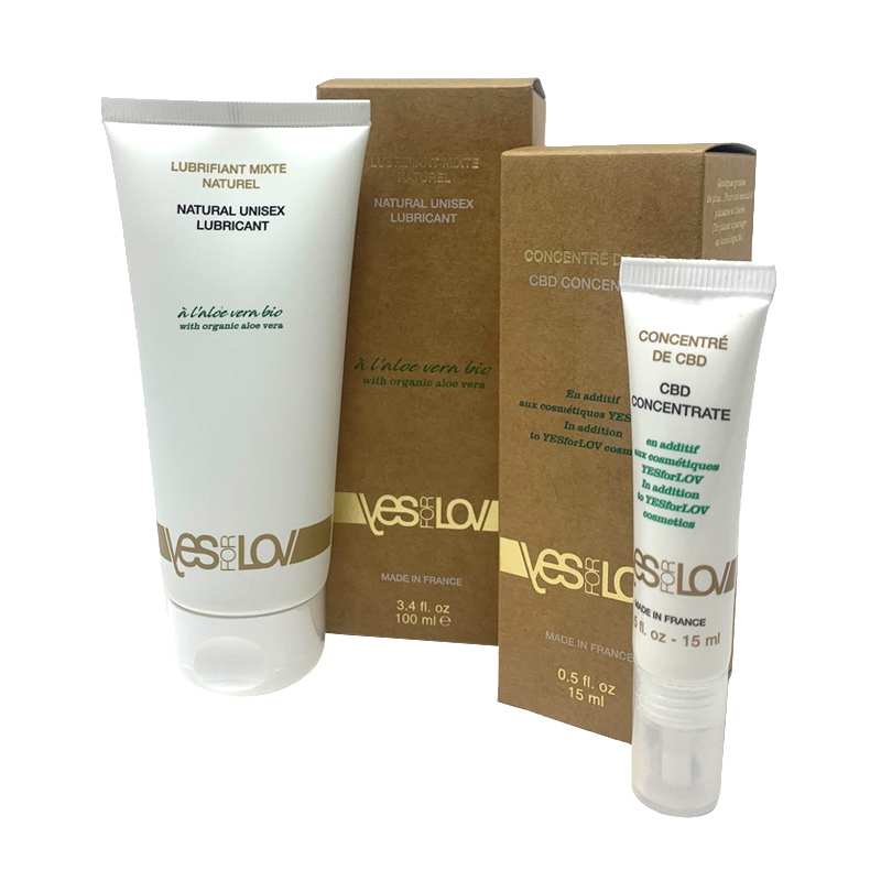 YESforLOV Lubrifiant Intime Aloe Vera + Concentré CBD (Duo)