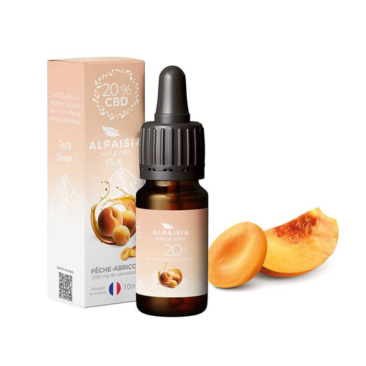 Huile CBD 20% – Broad Spectrum – Pêche Abricot 10 ml | ALPAISIA