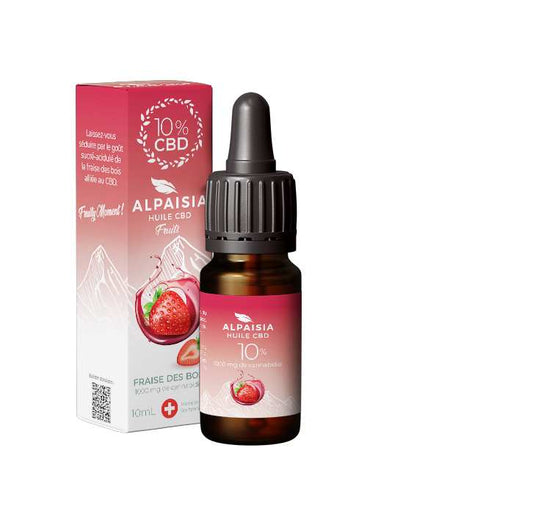 Huile CBD 10% – Broad Spectrum – Fraise des bois 10 ml | ALPAISIA