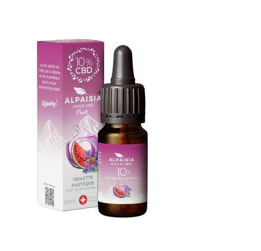 Huile CBD 10% – Broad Spectrum – Violette Pastèque 10 ml | ALPAISIA