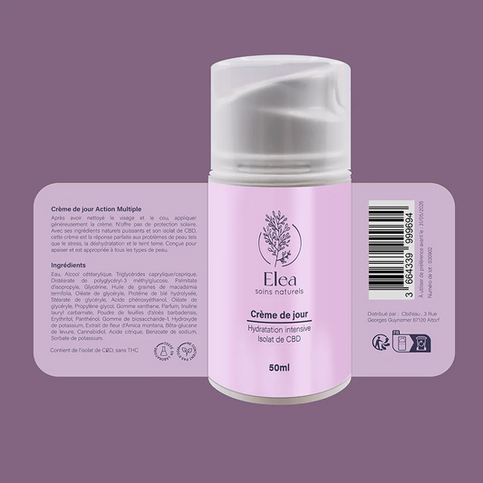 Crème de jour multi-action CBD – ELEA 50 ml | Hydratation & Protection