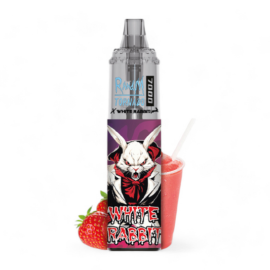 Puff rechargeable White Rabbit x RandM Tornado 7000 – Strawberry Slush (20 mg sels de nicotine)
