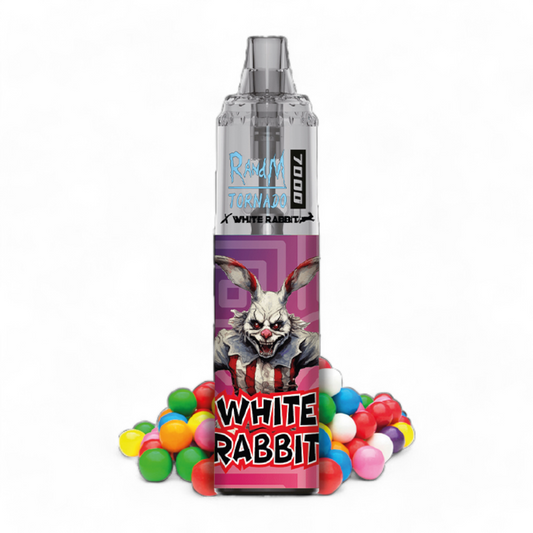 Puff rechargeable White Rabbit x RandM Tornado 7000 – Passion Bubble (20 mg sels de nicotine)