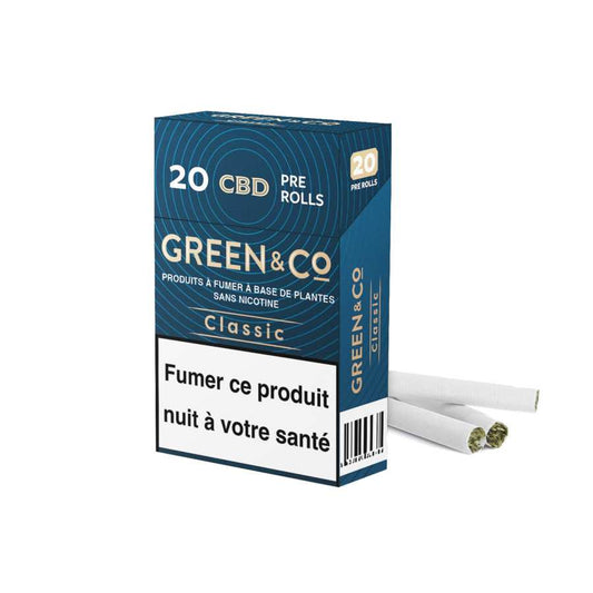 Cigarettes CBD Classic Green&Co — 100 % fleurs, sans tabac/nicotine