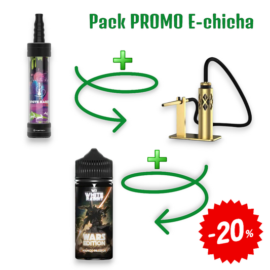 Pack e-chicha White Rabbit Air Rouge – Dock Gold + Mango Passion