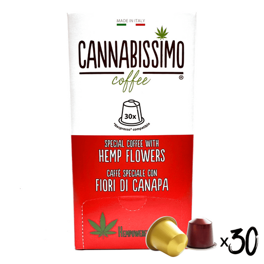 Capsules Nespresso café CBD fleurs de chanvre — Cannabissimo x30