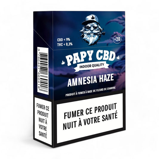 Cigarettes CBD Amnesia Haze Papy CBD — 9 % CBD, sans tabac ni nicotine