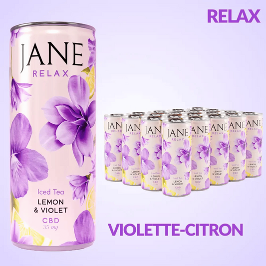 Pack x6 — Thé CBD bio violette & citron JANE 25 cl