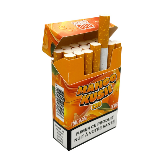Cigarettes CBD Mango Kush CocoriBud — 20 pré-rolls, 10 % CBD | Sans nicotine, THC < 0,3 %