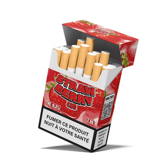 Cigarettes CBD Strawberry CocoriBud — 20 pré-rolls, 10 % CBD | Sans tabac ni nicotine