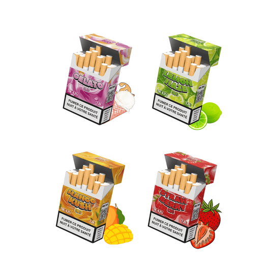 Pack 4 Cigarettes CBD Cocoribud Premium — Gelato, Lemon Haze, Mango Kush, Strawberry