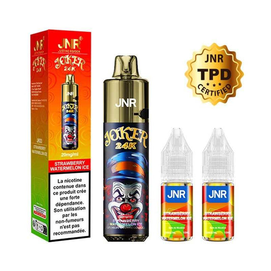 Puff rechargeable Joker 24K JNR – Strawberry Watermelon Ice (20 mg sels de nicotine)