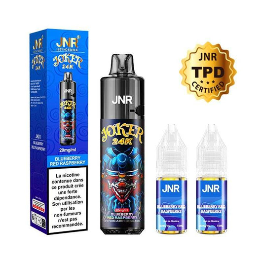 Puff rechargeable Joker 24K JNR – Blueberry Red Raspberry (20 mg sels de nicotine)