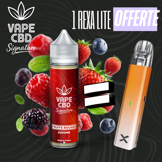 Pack E-liquide CBD Fruits Rouges 50ml & Pod Rexa Lite — Vape CBD Signature