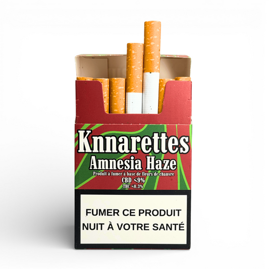 Cigarettes CBD Amnesia Haze KNNARETTES - 100% Chanvre (Sans Tabac)